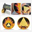 2 x Flame Triangular 2 Year Sobriety Coin | AA Coins for Men & Women | Anniversary Sobriety Gifts | Unity & Service Medallion for Alcoholics Anonymous | AA Chips & Medallions