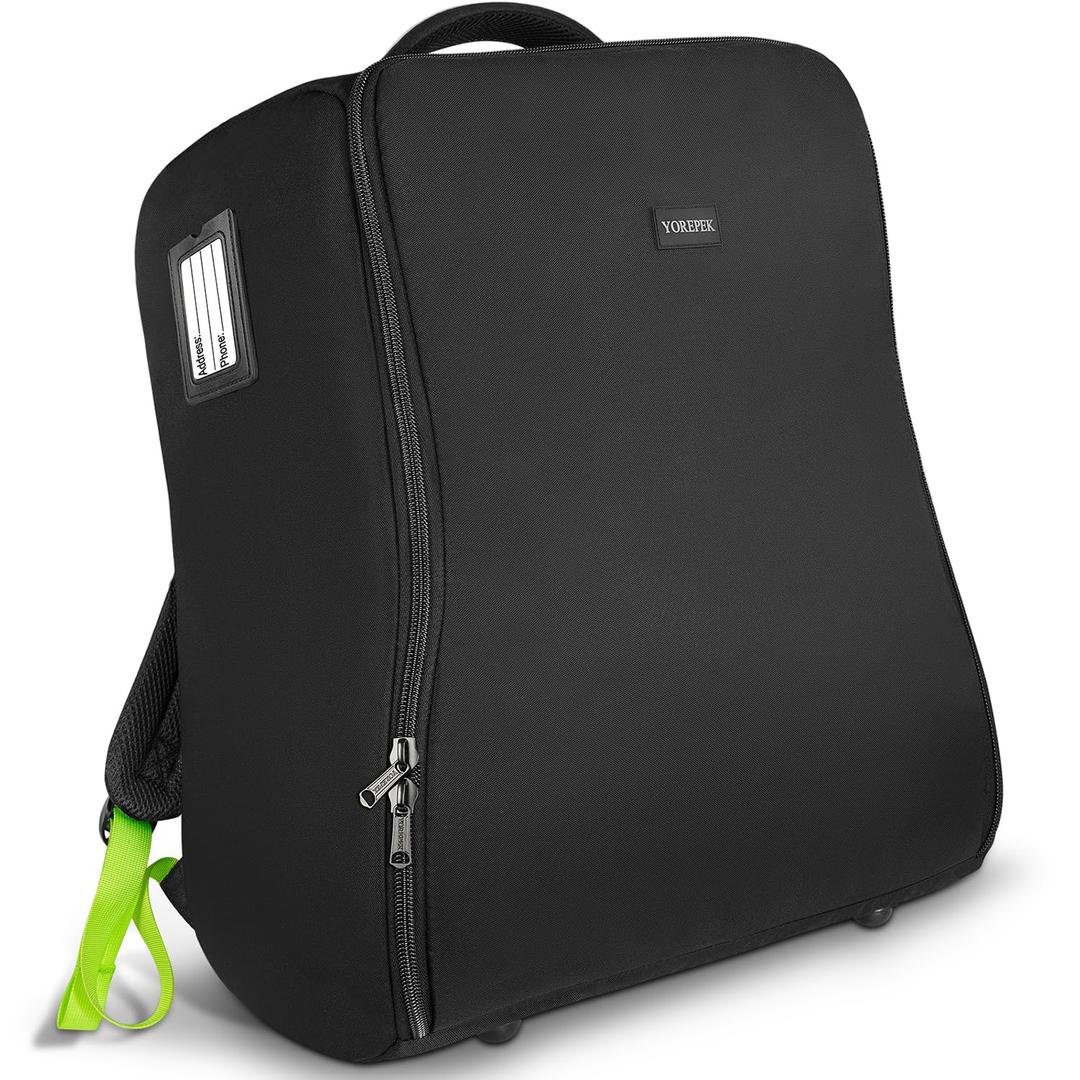 YOREPEK Padded Stroller Bag for Airplane Travel - Compatible with UPPAbaby MINU V2 & MINU, Gate Check Bag Backpack with Large Inner Mesh Pocket, Sturdy Stroller Storage Bag for Accessories (Black)