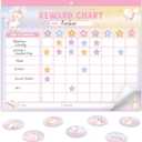 Fun Magnetic Reward Chart for Kids at Home  Motivational Easy to Use Chore Chart w Stickers Encourages Good Habits  Unicorn Behavior & Responsibility Chart for Girls Creates a Fun Daily Routine (Pink)