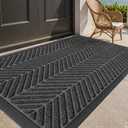 Color&Geometry Outdoor Door Mat for Front Home Entrance Outside Entry Entryway Patio Waterproof Heavy Duty Doormat Welcome Matt - 48"x72" Grey