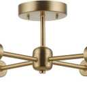 GLOBE Electric 61122 Vane 4-Light Flush Mount Ceiling Light, Matte Brass (Sansa)