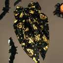 2 x Halloween Black Hair Bow Clips Halloween Pumpkin Hair Accessories Long Tail Bows Big Hair Clips Gold Witch Pumpkin Design Hair Barrettes Fall Hallowee Hairstyle Decorations for Women Girls, 1Pcs