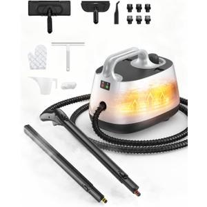 High Pressure Steam Cleaner, 58PSI Heavy Duty 293°F Multipurpose Steam Mop
21 Attachments, 50Oz Capacity, Chemical-free cleaning Steamer for Carpets, Floors, Cars, Tiles, Crack, Home Use, Ice