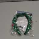 Christmas Headband for Women Pearl Knotted Headband Xmas Red Green Pearl Rhinestone Crystal Jeweled Hairband Fashion Elegant Ladies Wide Top Knot Hair Bands Headpiece Holiday Outfits Gifts (Green)