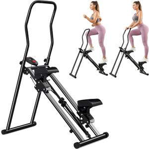Vertical Climber, Pro Stair Stepper for Full-Body Workout, Compact & Foldable Cardio Exercise Stair Climber with Extended Step Range, Improved & Adjustable Handlebar & Pedals.