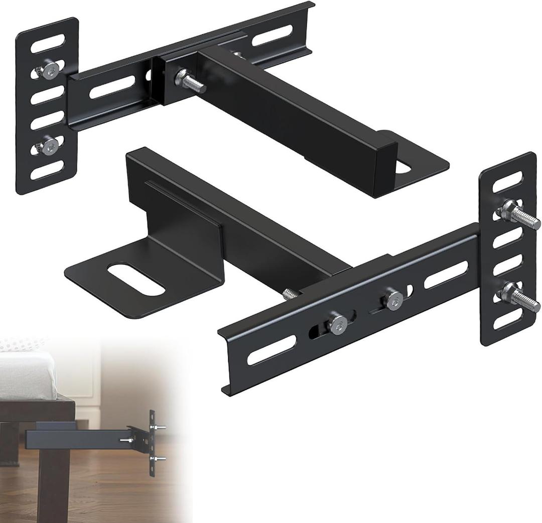 Universal Headboard Brackets for Adjustable Bed Base,Black Headboard Brackets for Adjustable Bed Base for Twin/King/Queen/Full Size Bed Frame,Easy to Customize - Durable - Solid Steel