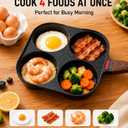 BASECENT Egg Pan - Nonstick 4-Cup Frying Pan - Healthy Aluminum Omelette Skillet for Fried Eggs, Pancakes, and Breakfast - Compatible with Gas & Induction Cooktops