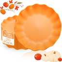 LIYH 20 Pcs 10 Inch Orange Plastic Scalloped Plates Reusable - Unbreakable Dinner Plates-Dishwasher Safe, Perfect for Halloween & Thanksgiving Party BPA Free