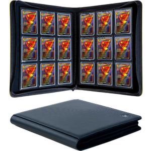 Top loader Binder - Holds 288+ Top Loaders for Cards, 9 Pocket Top Loader Binders with Sleeves for 3" x 4" Rigid Card Holders for Baseball, Football and other Sports Cards(Black)