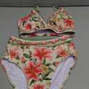Herseas Womens High Waisted Bikini Sets 2 Piece V Neck Floral Print Sporty Swim Suits 2026 Modest Full Coverage Long Torso Bathing Suits Casual Beach Vacation Essentials Pink Lily X-Small