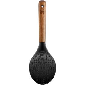 Silicone Rice Paddle with Wooden Handles: Non-Stick Rice Spoon, Mashed Potato Serving Spoon, Heat Resistant Cookware, Protects Surfaces with Gentle Head Design