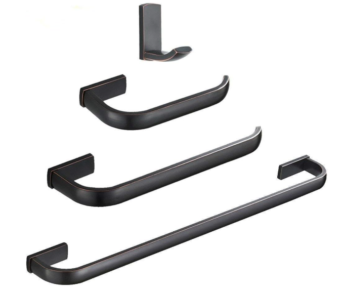 WINCASE Bronze Hardware Accessories Set Oil Rubbed, Bathroom Towel Bar Set Brass 4 Piece Wall Mounted Toilet Paper Towel Holder