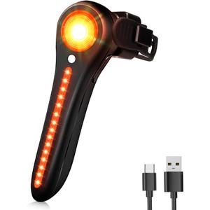 DARKBEAM Bike Tail Light Smart - with Brake/Light Sensor, USB-C Rechargeable, IP64 Waterproof, 5 Light Modes Bicycle Taillight for Night Riding, Super Bright Rear Bike Light for Road Mountain, Cycling Black