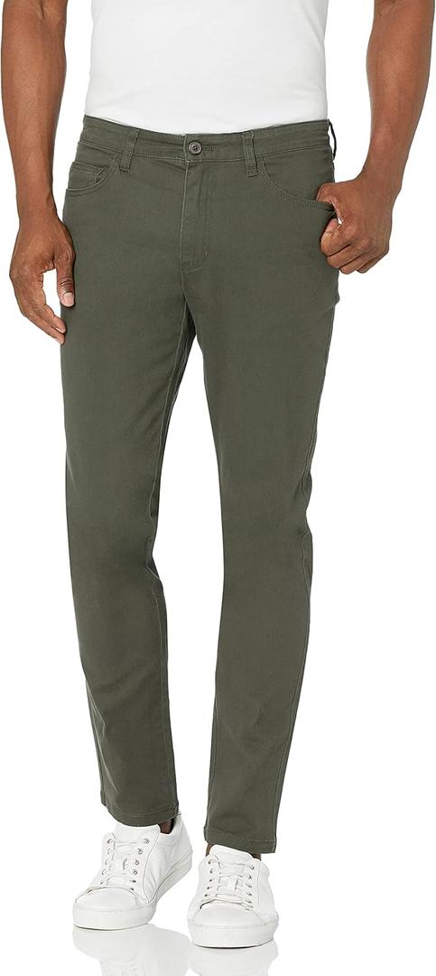 Amazon Brand - Goodthreads Men's Skinny-Fit 5-Pocket Chino, Olive 32W x 33L