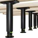 4PC Bed Frame Support Legs Adjustable 8.66-16.53 Inch Black, Heavy Duty Furniture Slat Reinforcement Legs for Bed Sofa Couch, Universal Bed Frame Replacement Legs with EVA Pads