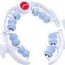 Cellulite Massage Tool - Lymphatic Drainage Massager - Muscle Roller, Deep Fascia Massage, Dimpled Skin Removal, Legs/Thighs/Buttocks, Anti-Cellulite Roller, Smooth Skin, Pain Relief (Blue) (8 Wheel -White Blue)