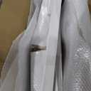 24" x 84" Sliding Glass Barn Door with 4FT Barn Door Hardware Kit Included, Assemblely Needed, Waterproof PVC Surface, White, 3 Panels Frosted Glass