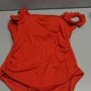 Eomenie Women's One Piece Swimsuit 2025 Tummy Control Square Neck Bathing Suit Ruffle Straps Ribbed Swimwear (Large, Red)