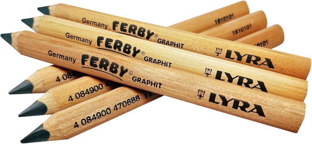 Lyra Ferby Short Tri Grip Triangular Children's Pencils for Kindergarten, School Supplies, Beginner Writing, 6 Count