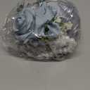 2PCS Rose Flower Wrist Corsage Boutonniere Set Handmade Artificial Corsage Set Bride Hand Flower Men Boutonniere for Wedding Party Prom Decorations (Blue)