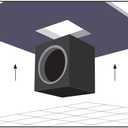 2 x EC6121 LED Downlight Fixture Cut Out Size: 4.52 * 4.52 inch MR16 GU5.3 Trimless Recessed Square Housing Frame (Black)