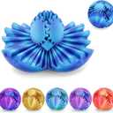 Gear Ball 3D Printed Cube Fidget Toy,Gear Sphere Fidget Toys,Sensory Toys for Stress and Anxiety Relief, Desk Toy Fidget Spinners,Stocking Stuffers for Adults & Kids Gift (Aurora Blue, 3.1 Inch)