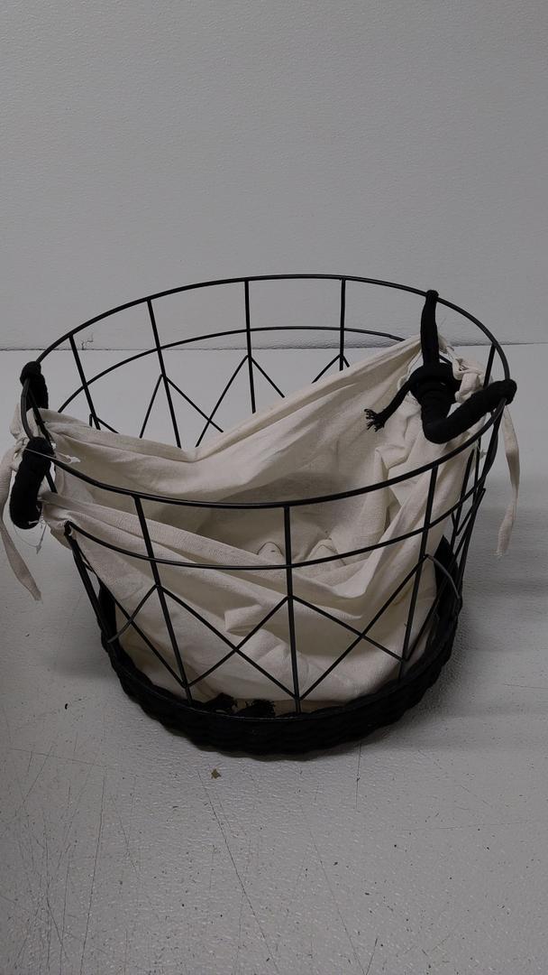 Black Wired Metal Laundry Basket