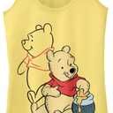 Disney Women's Winnie Pooh Line Art Slim Fit, Scoop Hem Racerback Tank (XX-Large, Banana)