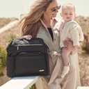 Skip Hop Diaper Bag Backpack: Mainframe Large Capacity Wide Open Structure with Changing Pad & Stroller Attachement, Black with Gold Trim, 14.25x6.25x14.75 Inch