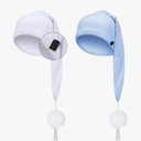 Geyoga 2 Pcs Men Silk Night Sleeping Cap Adjustable Drawstring Night Sleeping Cap with Pom Ball for Daily Use