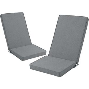 High Back Outdoor Chair Cushion,Water and Fade Resistant Patio Furniture Cushions with Ties Removable Covers,Patio Chair Cushions Rocking Chair, Set of 4, 20x20inch, Dark