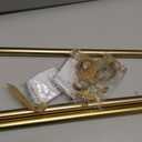 2 Pack Single Curtain Rods, 1Inch Diameter Telescoping Drapery Window Curtain Rod 48-84Inch(4-7ft) Rod Length, Warm Gold