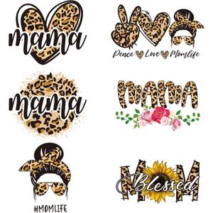 Whaline 6 Sheet Mama Iron On Transfers Patches Leopard Patterns Heat Transfer Iron Patches Leopard Momlife Heat Transfer Stickers for Clothing Fabric DIY Craft Costume DecorAmazon's Choice