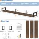 Harwaya Large Floating Shelves for Wall 48 Inches Long Set of 3, Rustic Wood Wall Bookshelf for Living Room Bedroom Books, Heavy Duty Hanging Storage Shelf for Laundry Room (Dark Brown)