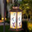 Solar Lanterns for Garden Decor,Waterproof Design Ideal Birthday Gifts for Women, Mom, and Grandma Solar LED Hanging Lights for Yard, Patio, Lawn, and Porch (Hummingbird)