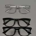 Gaoye Stylish Blue Light Glasses for Woman - Computer Glasses 99% Blue Light Blocking - Lightweight TR90 Frames - 3 pack (A3-light Black+matte Black+transparent)