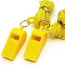 Kole Imports Whistles 2 Pack Plastic Sports  Loud Safety Whistles with Lanyard for Coaches, Referees, Teachers, Outdoor Hiking, Camping & Emergency Use