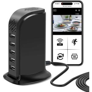 1080P HD WiFi Camera USB Charger Camera Wireless Indoor Nanny Cam with Motion Detection Small Security Cameras for Home, Baby, Pets