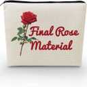 Bachelor Fans Canvas Makeup Bag Bachelor TV Show Inspirational Present Organizer Bag Final Rose Material Bachelor Toiletry Zipper Pouch Rose Cosmetic Bag Birthday Present for Women Friends