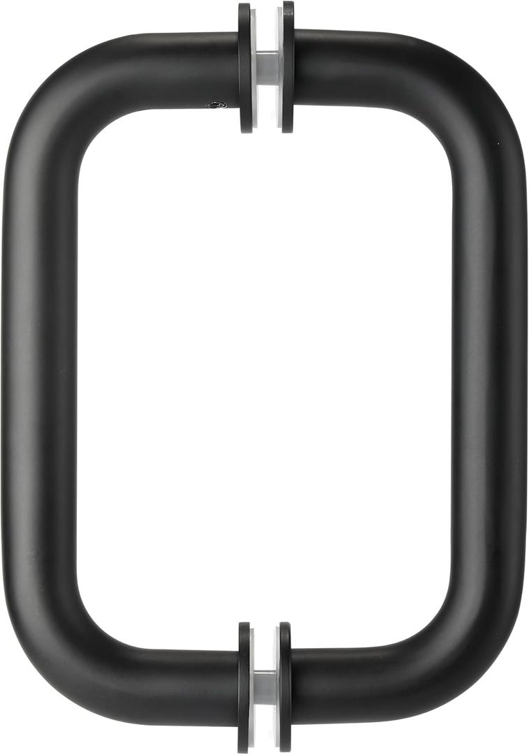 Kolet Shower Door Handle, 6 Inche Center to Center Glass Shower Door Handle, 304 Stainless Steel, Heavy Duty with Hidden Screw, Compatible with 1/4" to 1/2" Glass, Matte Black