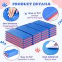 Marsui Folding Kids Nap Mats for Preschool Daycare 4 Section Folding Rest Mats Daycare Sleeping Mat for Kid 2 Inch Thick Portable Resting Floor Sleep Mat Baby Changing Pad for Kindergarten(Red,Blue)