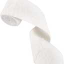 BENECREAT 3Yards White Fur Ribbon Decoration, 3Inch Wide Christmas Faux Fur Ribbon Decoration, Faux Fur Fabric Precut Strips for Crafting, Sewing, Decorating and Christmas, Party Supplies