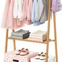 Kids Clothing Rack Small Baby Clothes Racks Bamboo Garment Rack 50"H