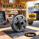 Bravex Centrifugal Clutch, Go Kart Clutch 3/4" Bore 10 Tooth For #40/41/420 Chain Fun Kart Mini Bike Upgrade