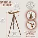 Victorian Marine Antique Floor Standing Brass Telescope Navy Adjustable Vintage Home Decor