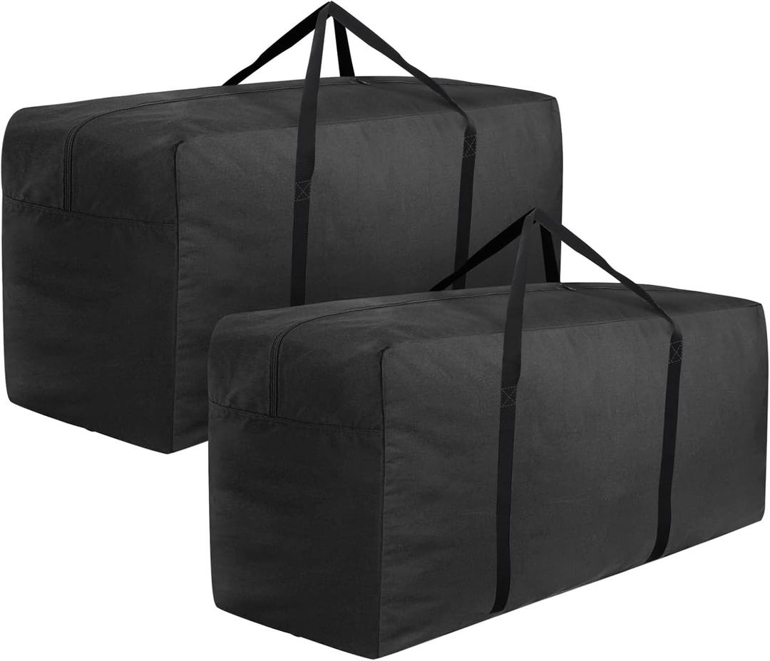 Cushion Storage Bag 420D Waterproof 68" Rectangular Outdoor Patio Cushion Storage Bags  Outdoor Cushions Storage Bag with Zipper and Handles Extra Large Storage Bags 68" L x 29" H x 20" W Black