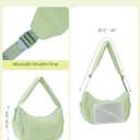 Wandering Nature Puffer Tote Bag for Women Fits 32oz Tumbler & 12" Tablet, Quilted Crossbody Hobo Bag for Work, Travel, Gym (Green)