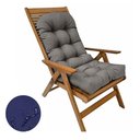 Waterproof Adirondack & Rocking Chair Cushion Indoor and Outdoor High Back Patio Cushions with Ties 43.3 X 19.7 Inch (Without Chair) (Gray, 1)