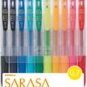 Zebra Sarasa Clip Gel Ink Ballpoint Pen, 0.7mm, 10 Color Set (JJB15-10CA)
