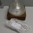 Glass Essential Oil Diffuser with Glass Reservoir & WoodBase, 200ml Ultrasonic Lock Color Timer Auto-Off 7 Color Light Aroma Glass Dome Diffuser for Home Office Bedroom Yoga - Dark Brown